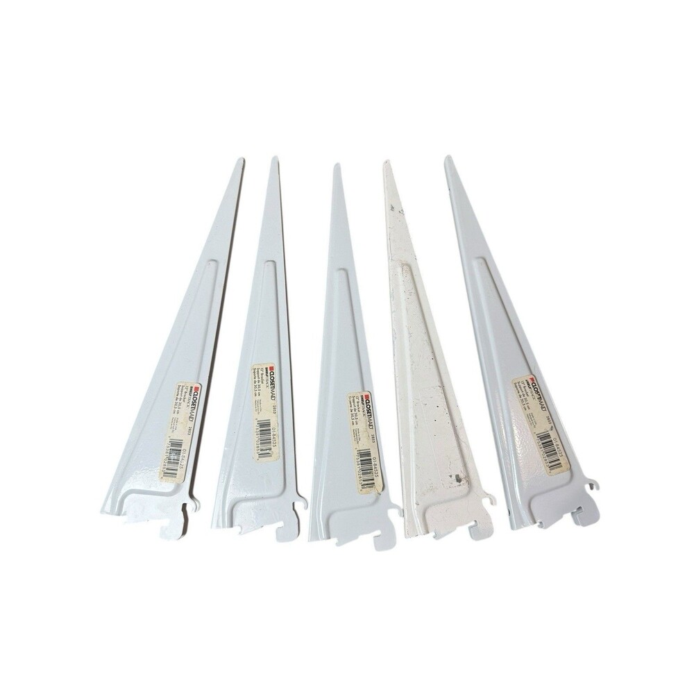 ClosetMaid 285300 12-inch White Shelf Track Brackets Five-Piece Set Rubbermaid